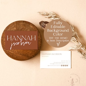 Modern Small Business Card, Boutique Business Card Template, Beige Business Card, Minimalist Business Card Design, Boho Business Cards image 3