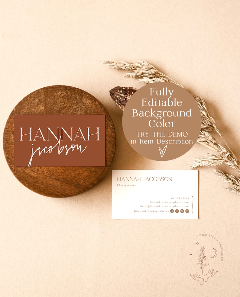 Modern Small Business Card, Boutique Business Card Template, Beige Business Card, Minimalist Business Card Design, Boho Business Cards image 3