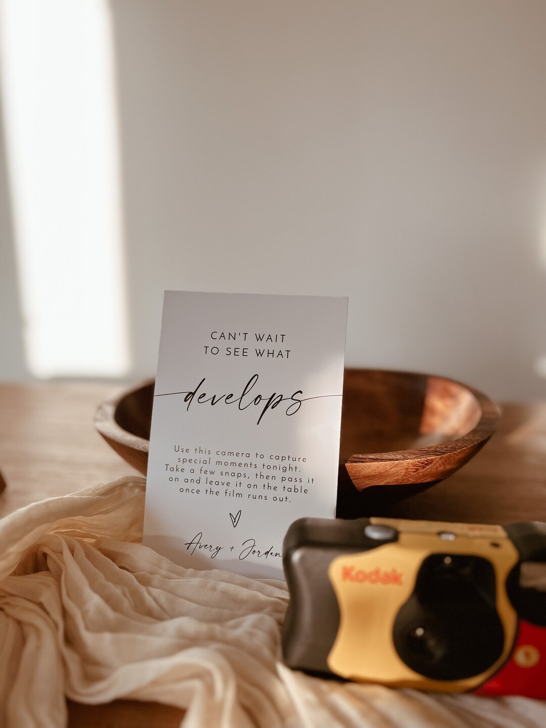 Wedding Disposable Camera Sign Can't Wait to See What Develops Camera