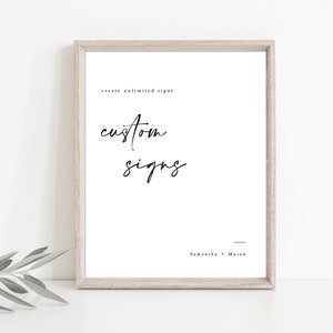 Minimalist Wedding Sign Template, Customizable Wedding Signage, Editable Shower Sign, Modern Wedding Sign, Minimalist Shower Sign