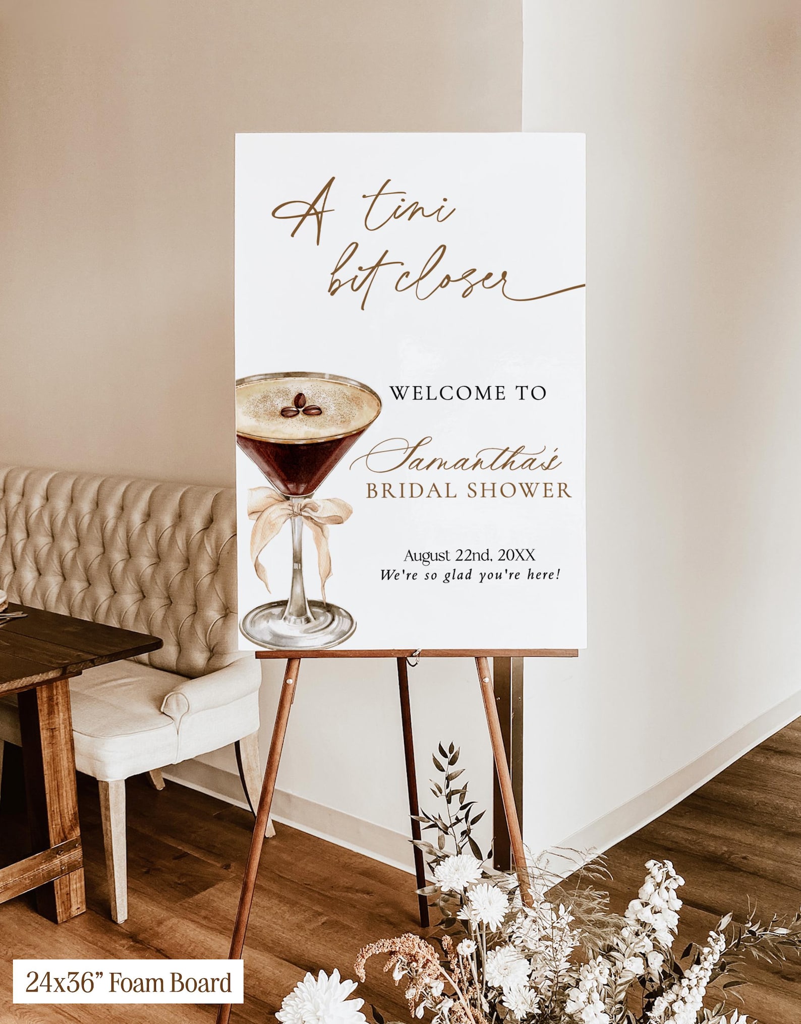 Welcome Bit PRINTED + SHIPPED | A Tini Bit Closer Bridal Shower Welcome Sign ...
