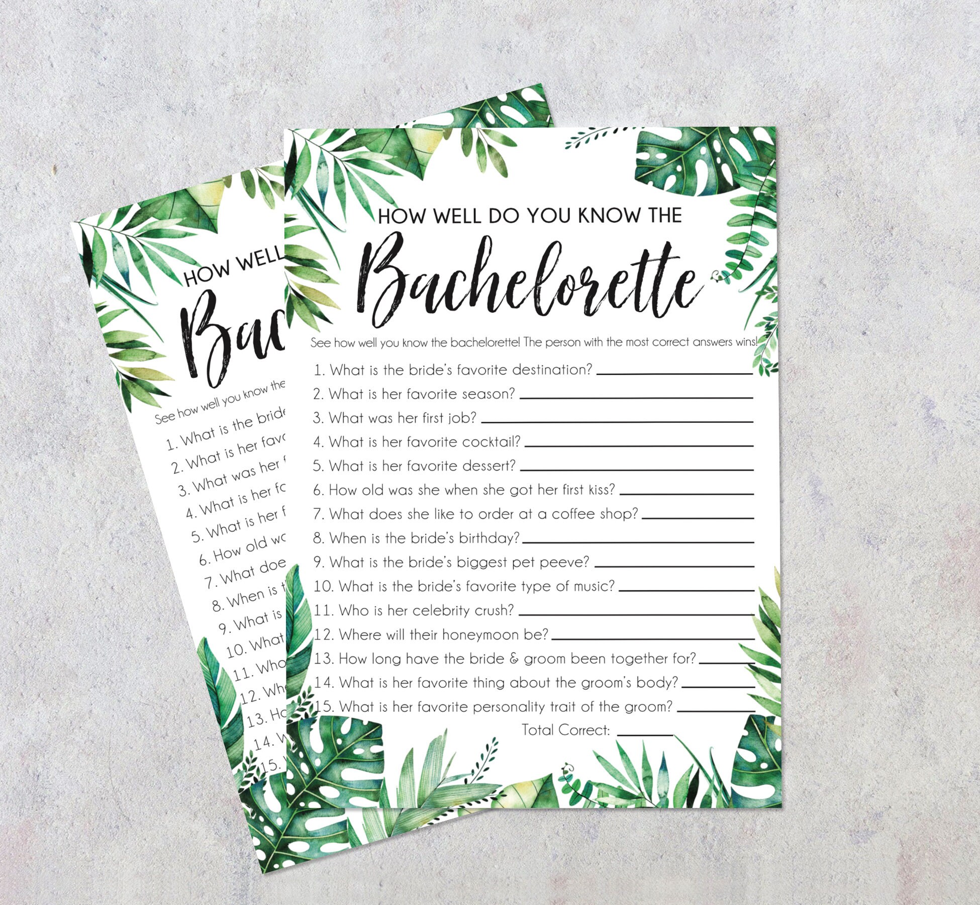 Tropical Bachelorette Trivia Game How Well Do You Know The Etsy