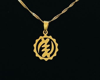 Small Adinkra Gye Nyame necklace • African • Gold Plated