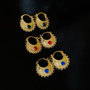 Helix Chereka earrings Ethiopian Eritrean Gold Plated image 1