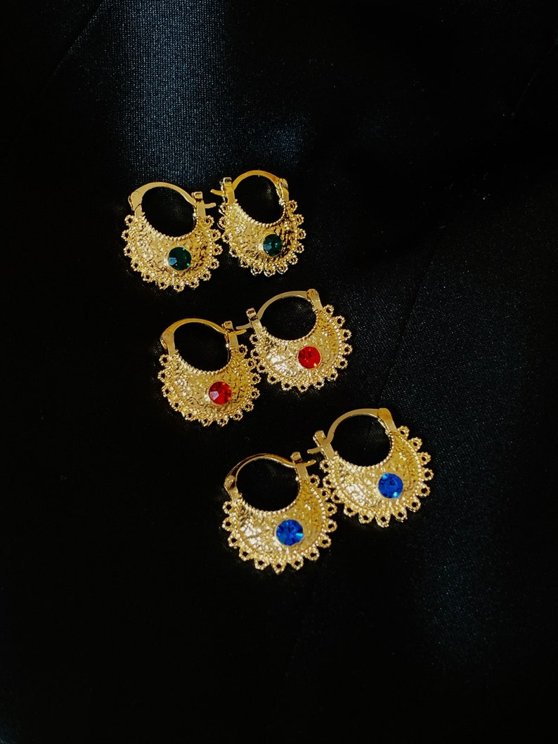 Helix Chereka earrings Ethiopian Eritrean Gold Plated image 1