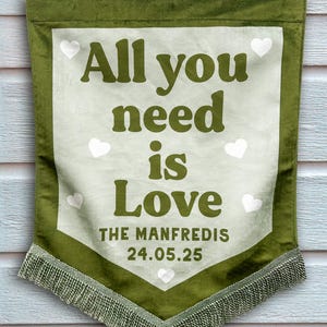 Velvet Wedding Banner, Retro Wedding Backdrop, Fringed Velvet Sign, Velvet Banner Flag, Quirky Fabric Wedding Sign, Alternative Wedding