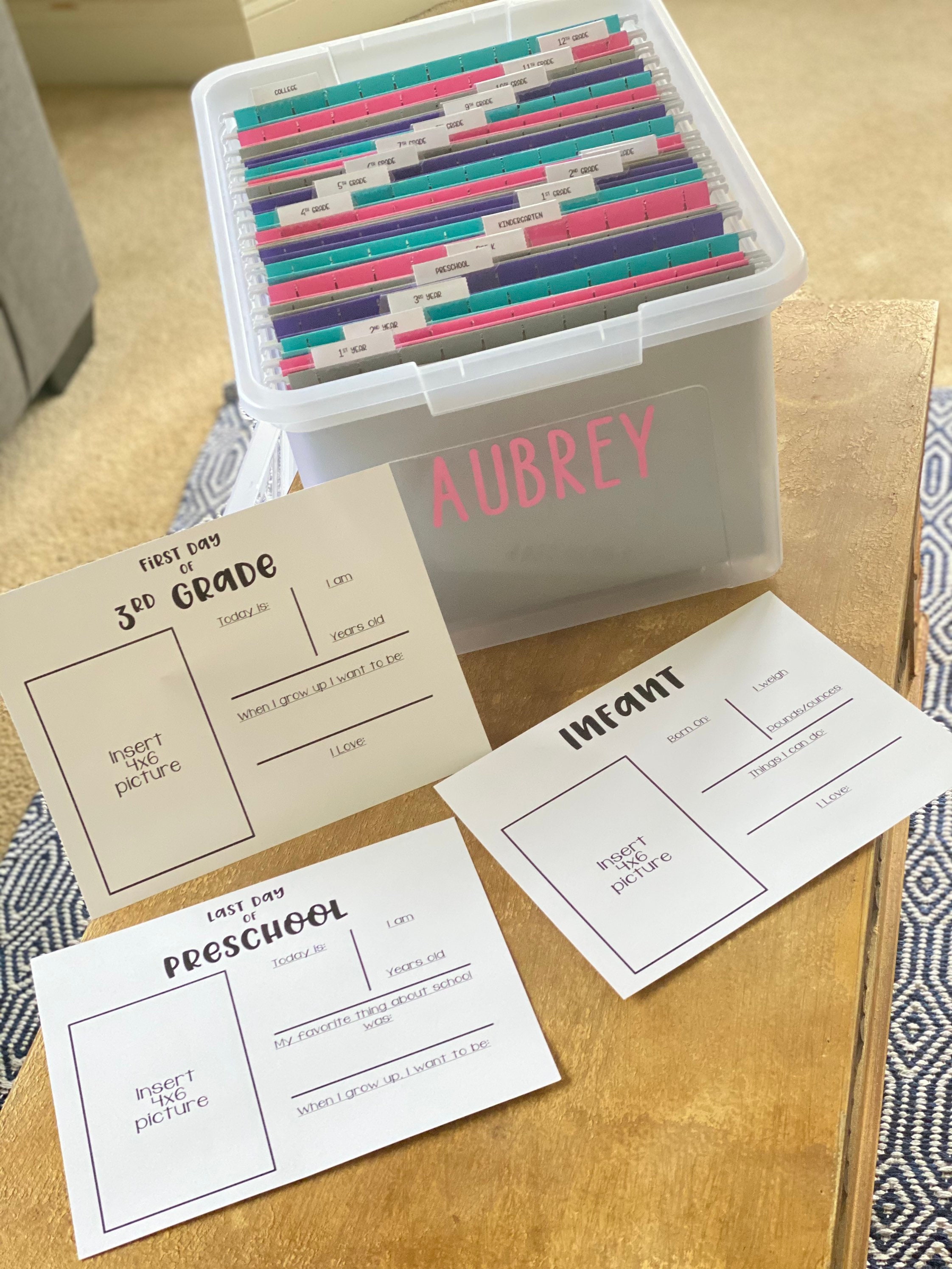 Memory Bin Kit DIY Memory File Kit Kids Milestone Tote Kit Etsy