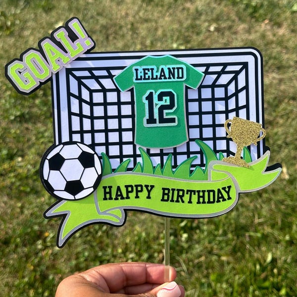 Soccer Goal Birthday Cake Topper: Sports Party Decor