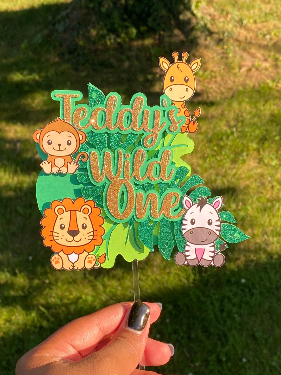 Wild One Cake Topper | Jungle Safari First Birthday Party - Etsy