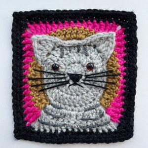 Catalog Square crochet pattern - PDF - Cat Granny Square - Instant Download