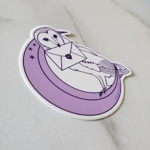 Sticker hibou en vinyle pour poteau
