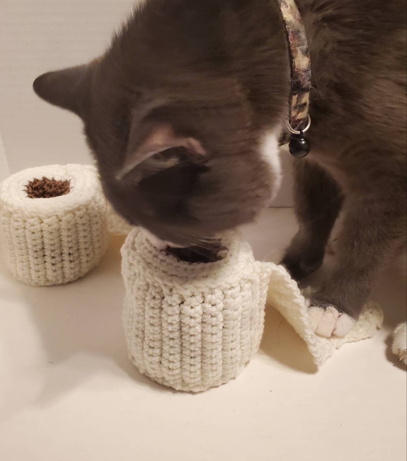 Crochet Toilet Paper Roll Catnip Toilet Paper Roll Cat Toys Etsy