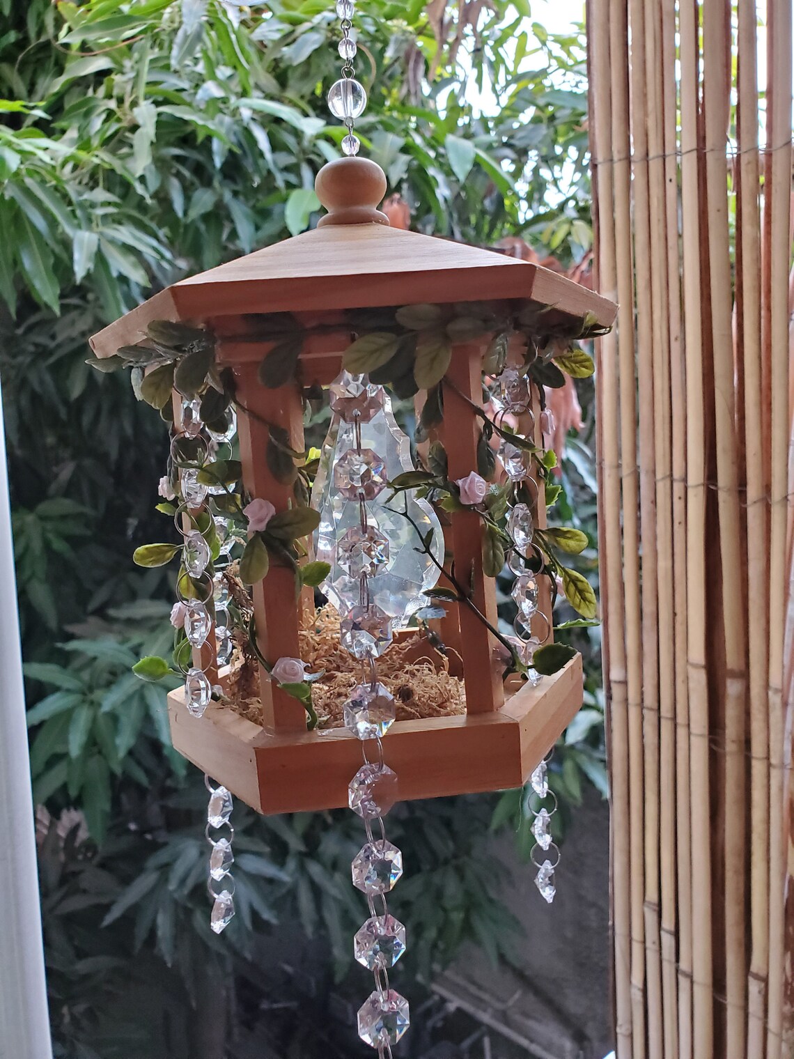 Suncatcher Birdhouse Ornament Crystal Suncatcher Outdoor Etsy