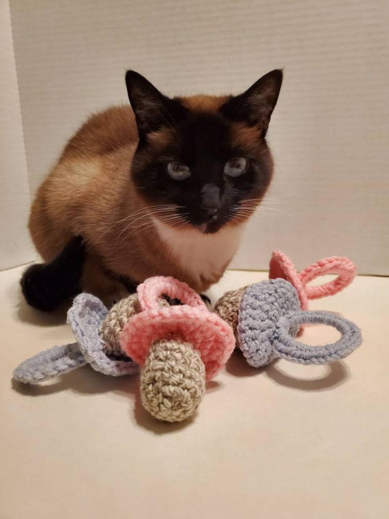 Crochet Catnip Pacifier Pacifier Catnip Toy Cat Nip Toys Etsy
