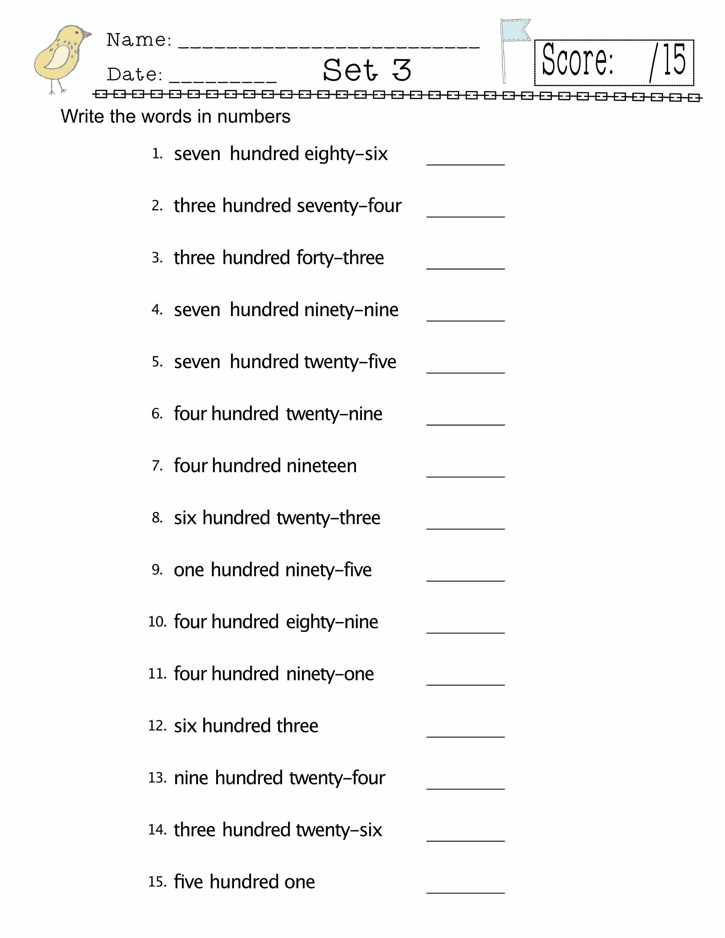 Math Worksheet. Standard and Words Notation. Writing Numbers Etsy