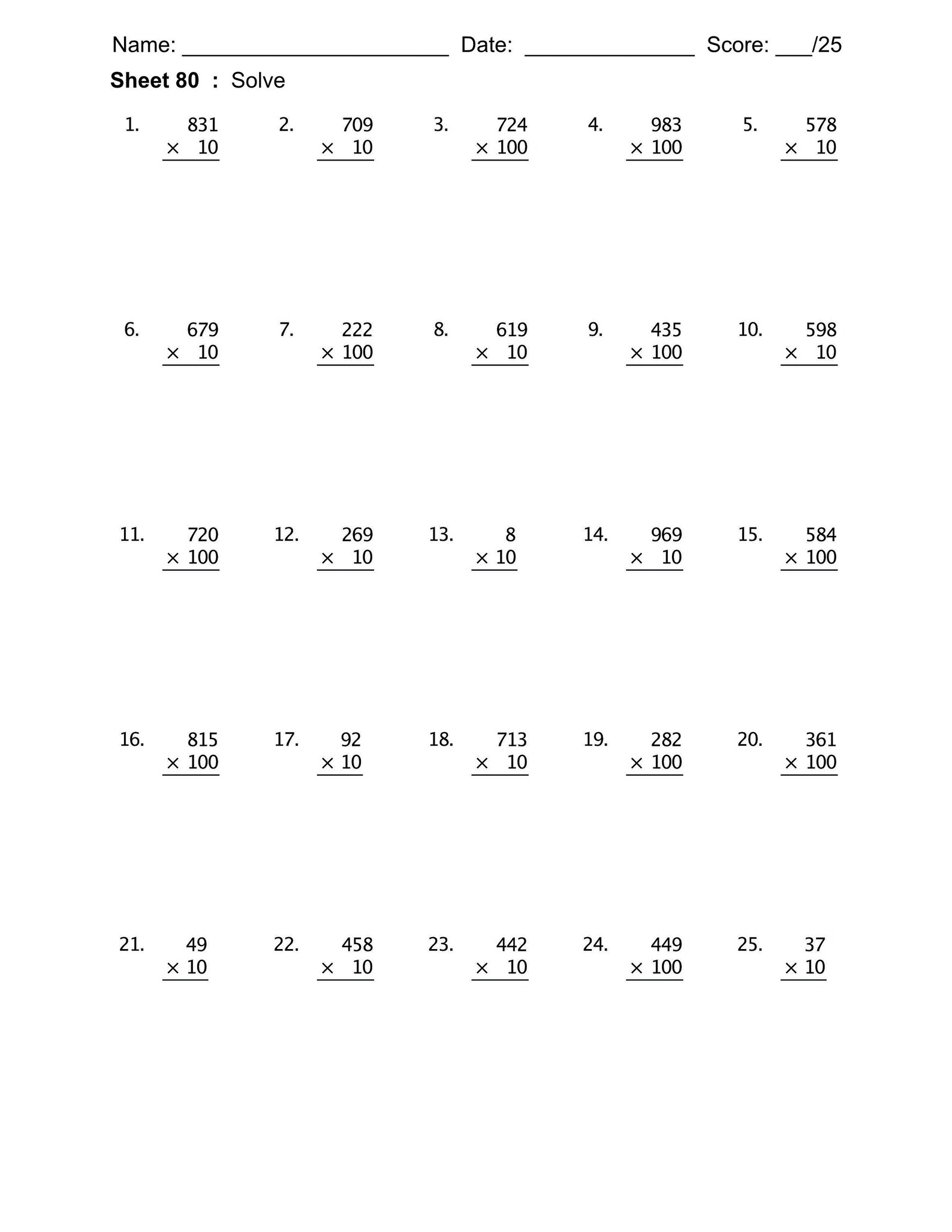 Multiplication And Division Worksheet 192 Practice Sheets Etsy