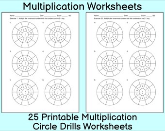 multiplication drill etsy