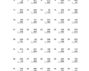 pre algebra negative numbers worksheet 100 addition and etsy