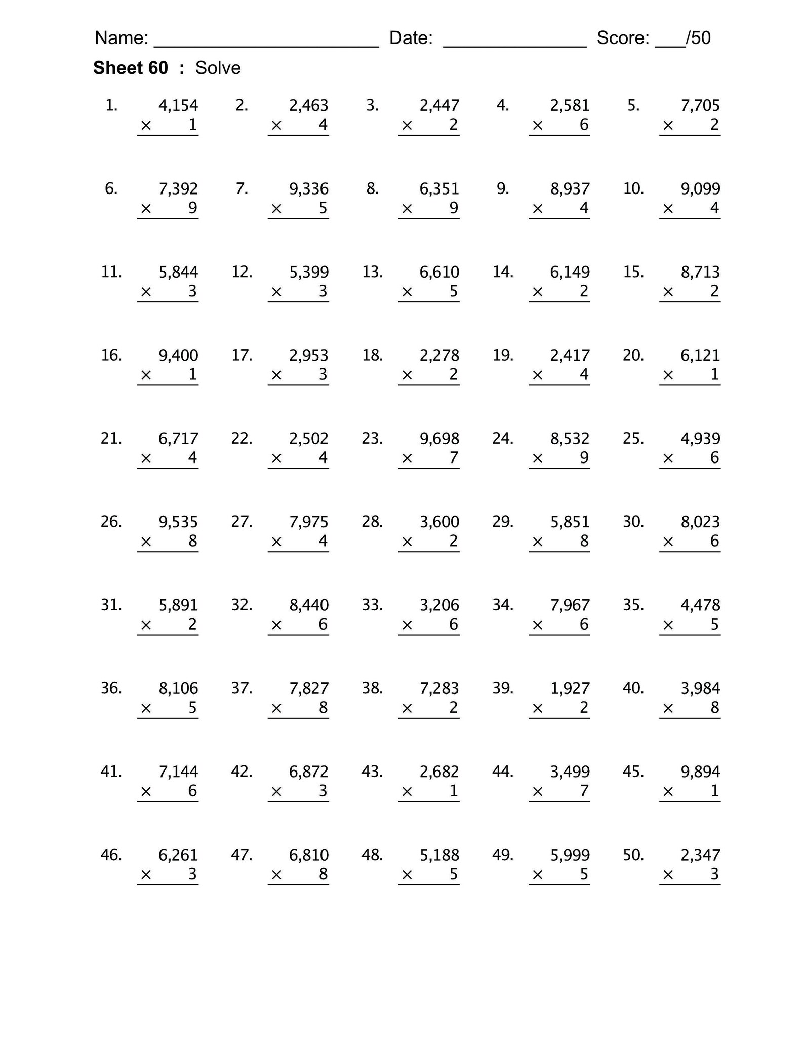 Multiplication and division worksheet 192 practice sheets etsy