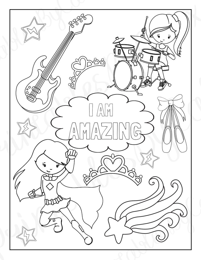 24 Inspirational Coloring Pages for Girls. Kids Coloring - Etsy