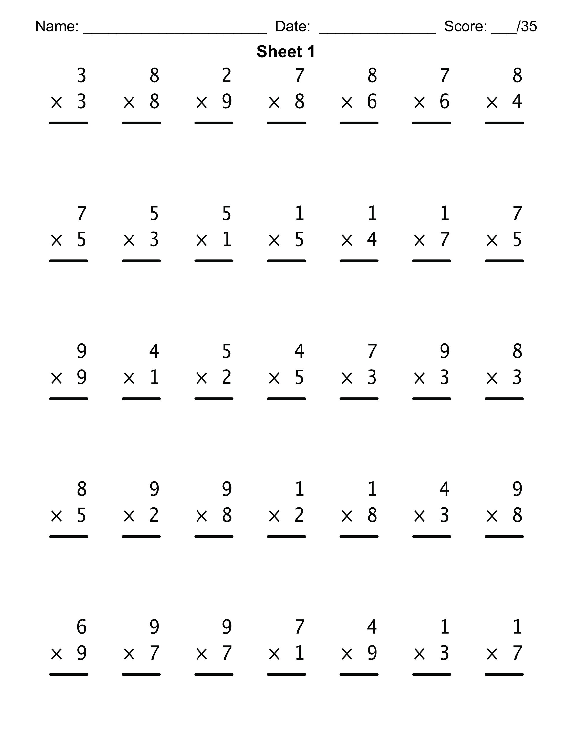 multiplication-worksheet-10-practice-sheets-with-answers-etsy-uk