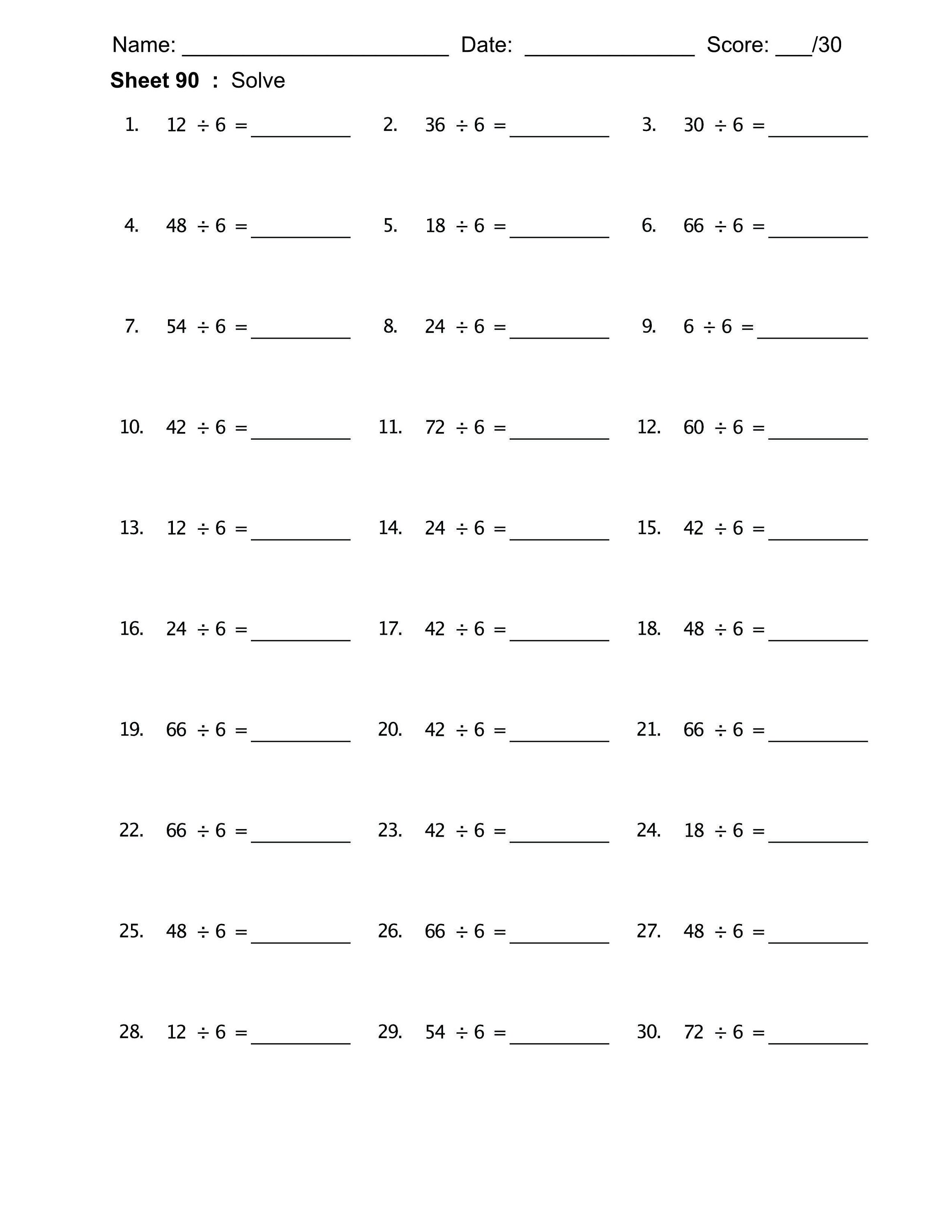 Multiplication and Division Worksheet 192 Practice Sheets Etsy