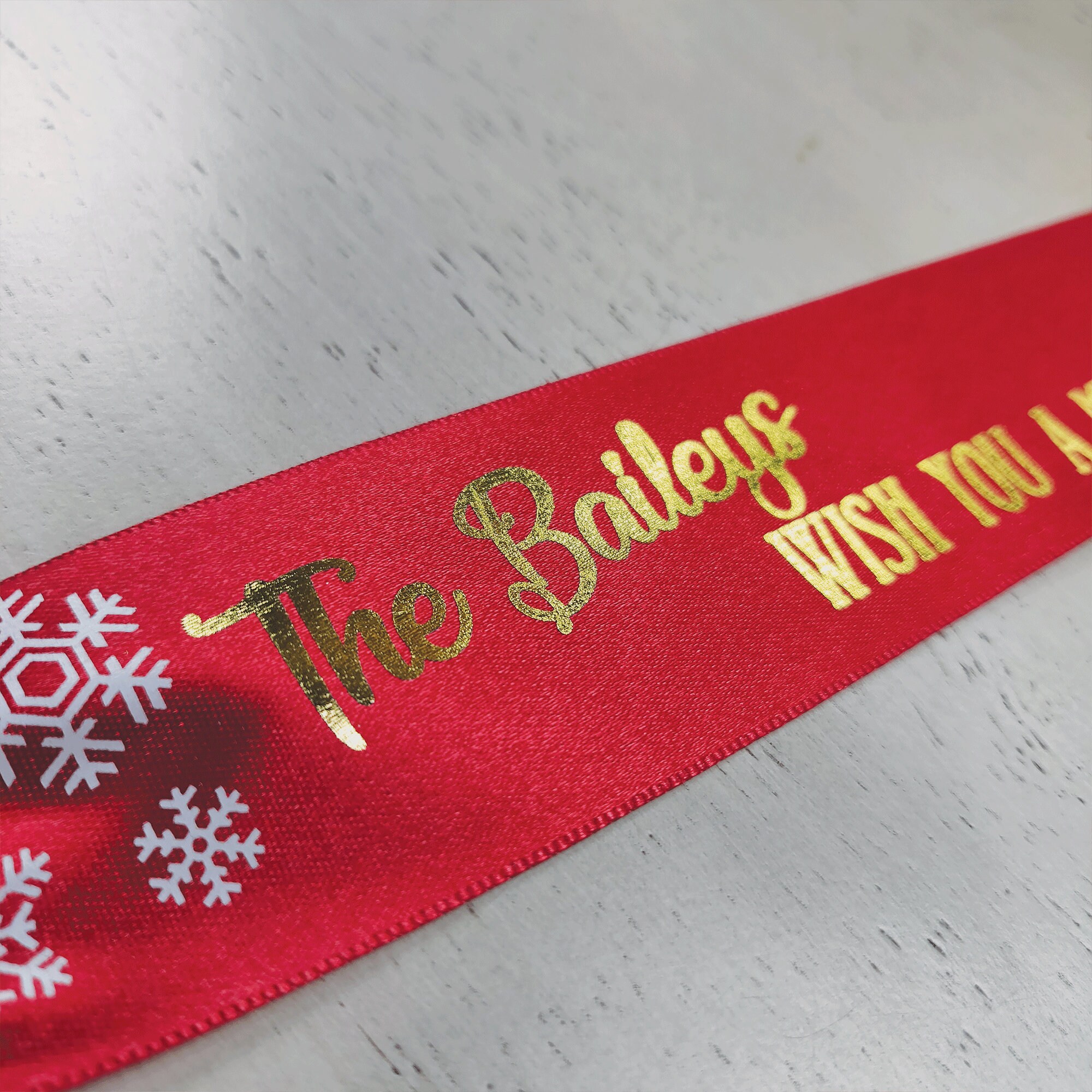 Custom Personalized Ribbon for Gifts Christmas Ribbon Gold Etsy