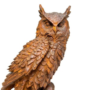 Boxwood Owl Sculpture,Top Quality Wood Carvings, Home Decoration