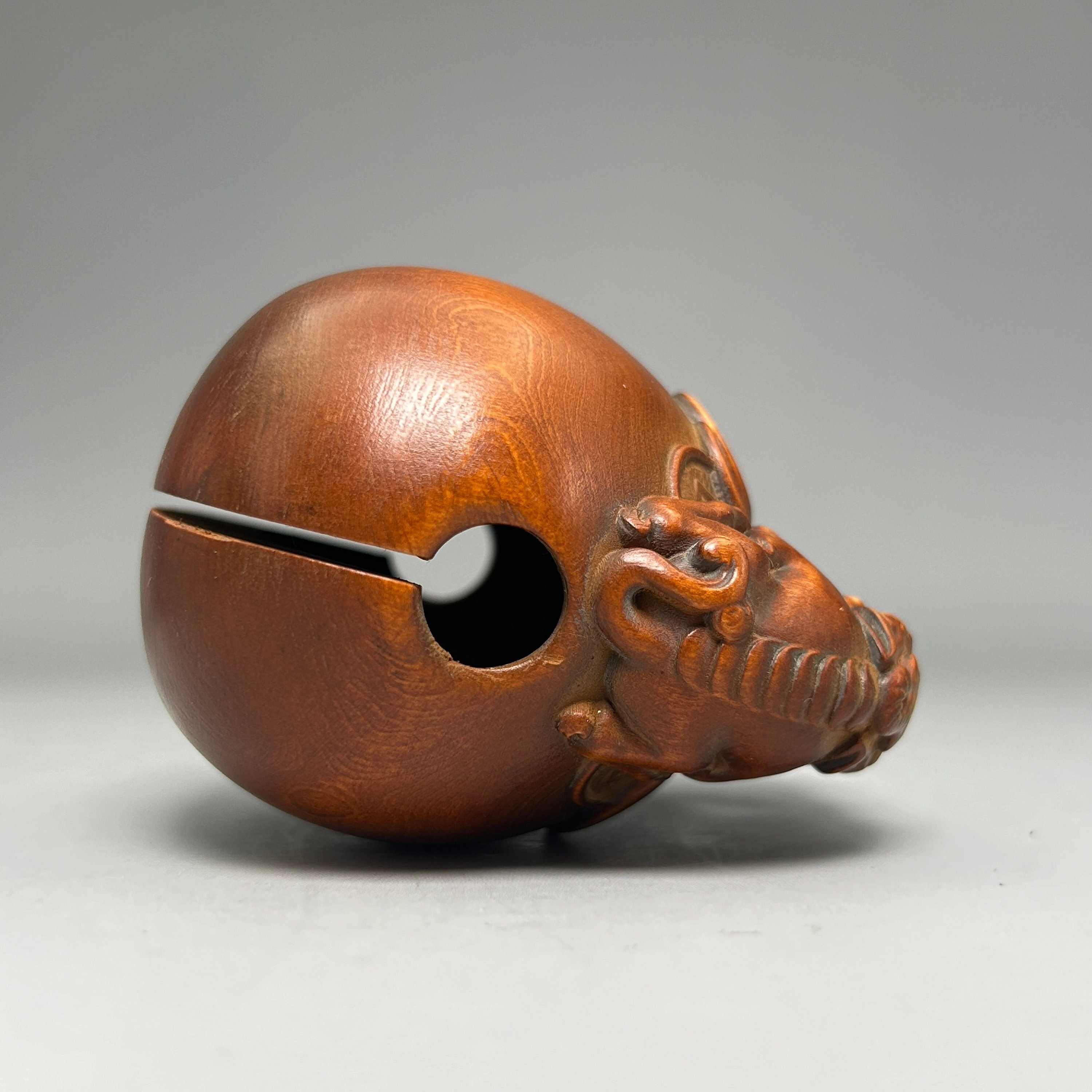 Boxwood Carved Pixiu Muyu, Buddhist Wooden Fish, Percussion Instrument ...