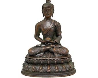 Metal Shakyamuni Buddha Statue: Meditation Decor Sculpture