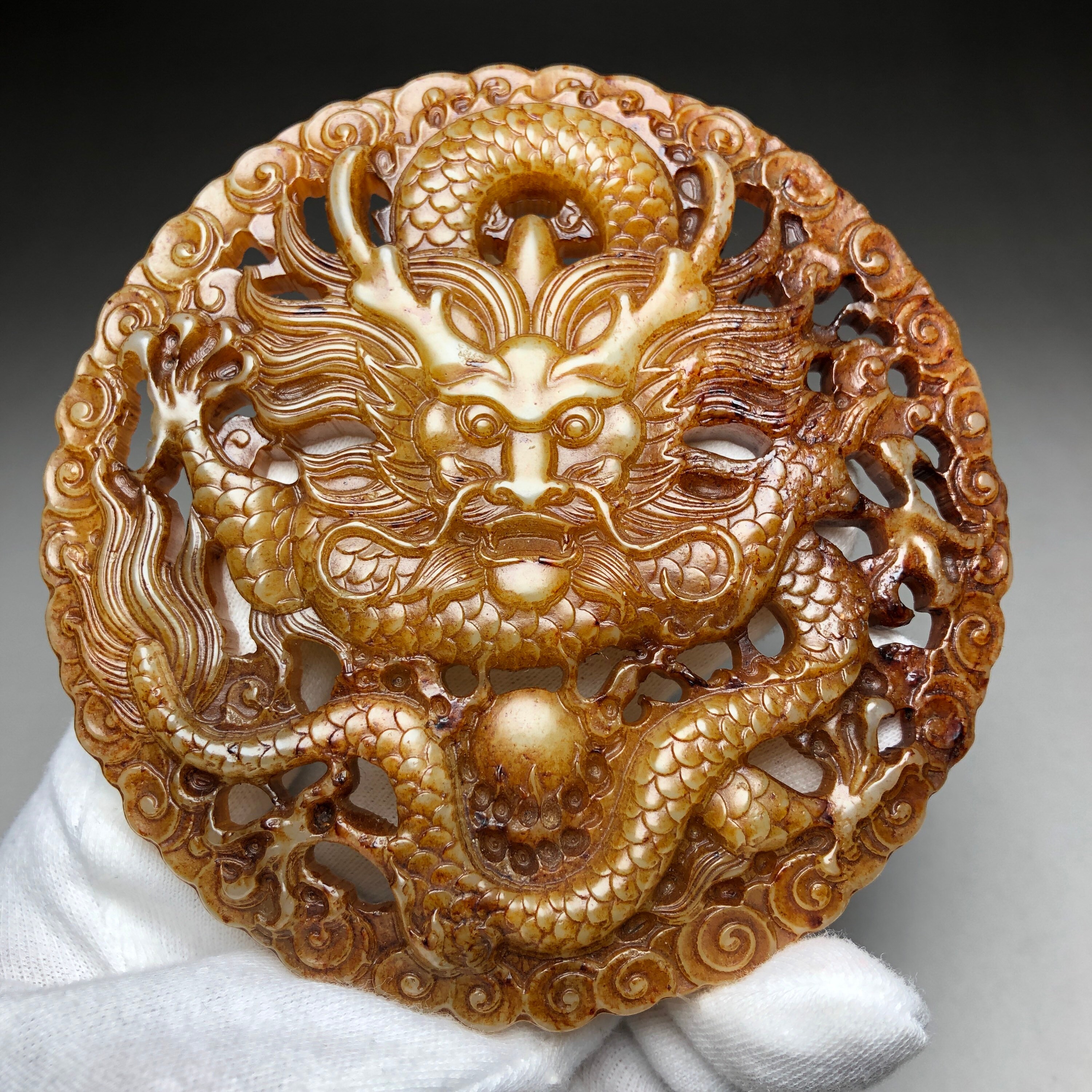 Jade carved dragon figurine chinese totem Etsy