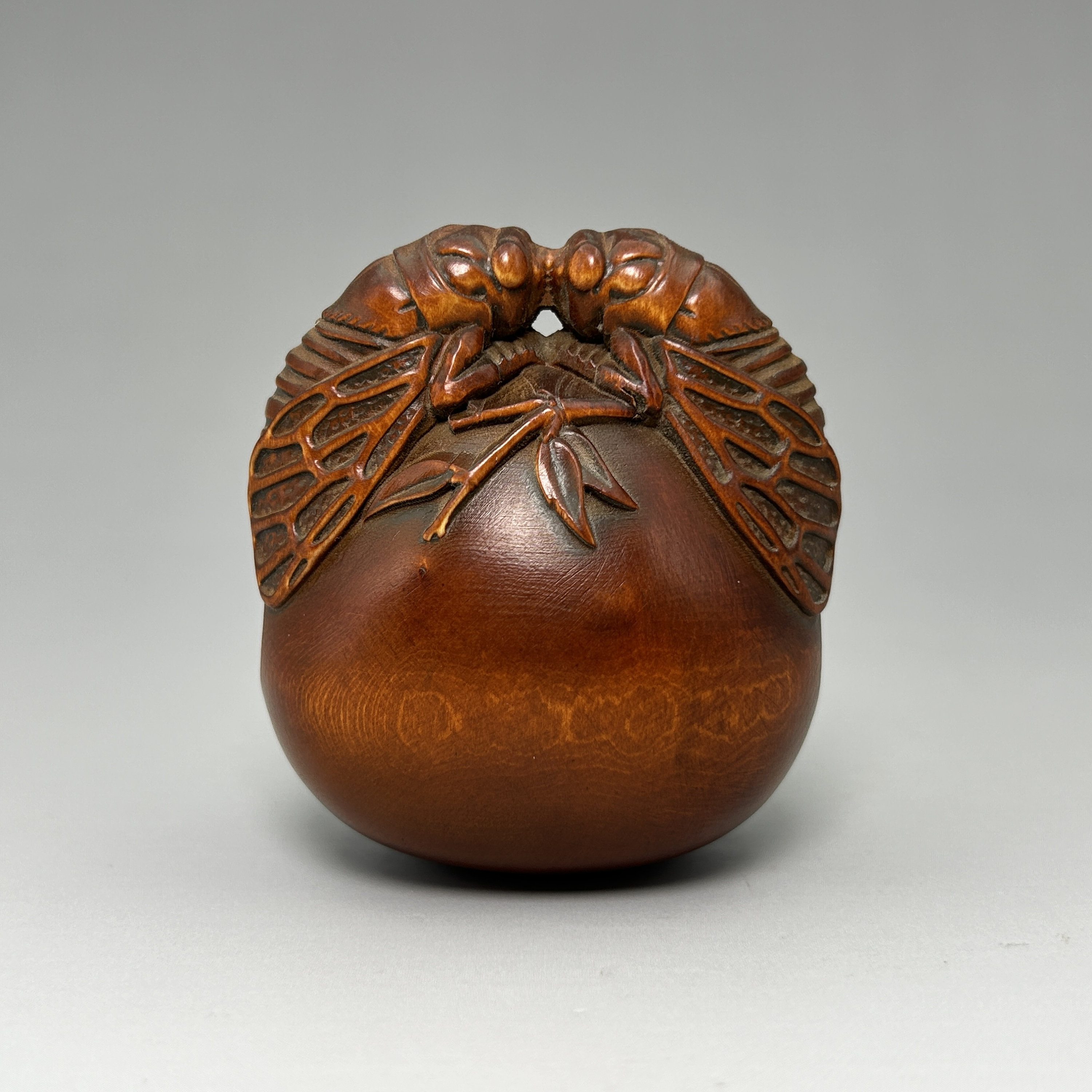 Boxwood Carved Cicada Muyu, Taoism and Buddhism Musical Instrument ...