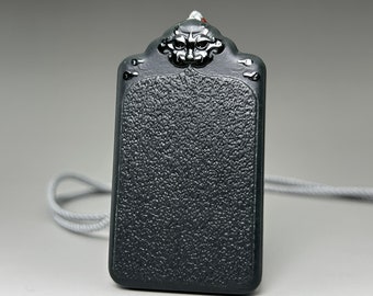 Nephrite Jade Blessing Amulet Pendant,平安无事牌，Natural Jade Talisman