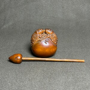 Boxwood Carved Cicada Muyu, Taoism And Buddhism Musical Instrument, With Crisp Sound