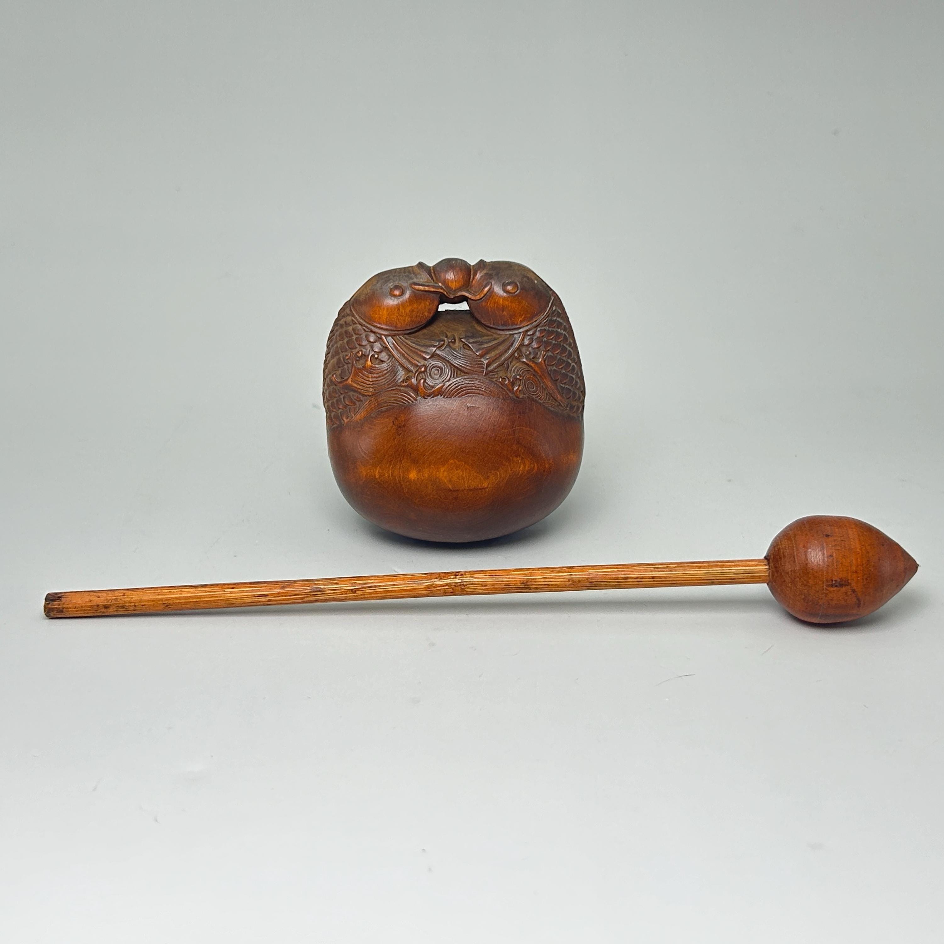 Boxwood Mokugyo: 2-fish Muyu - Buddhist Percussion Instrument - Etsy