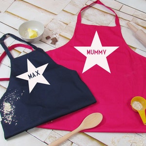 Personalised Matching Aprons for Children and Parents or Grandparents | Matching Cooking Aprons for Family Bonding and Kitchen Fun | Aprons