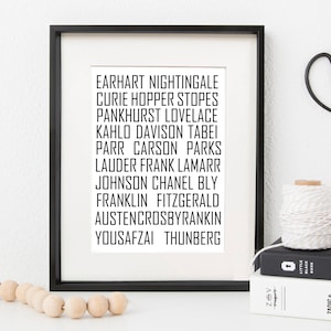 Women Who Change The World Print | Inspirational Women Typography Print | Forgotten Heroes Names | Well Behaved Women Seldom Make History