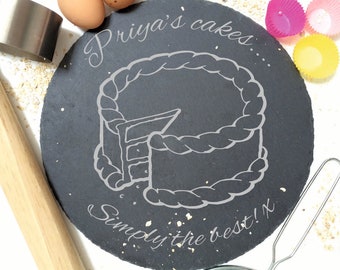 Personalised Cake Plate Cake Design | Engraved Serving Platter for Celebrations and Special Occasions | Cake Baking Gift | Mother's Day Gift