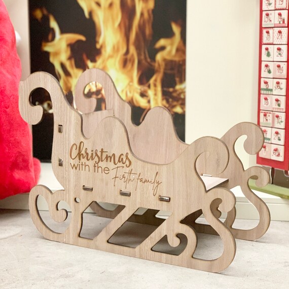 Personalised Wooden Sleigh Decoration Christmas Decorations Etsy