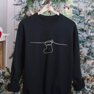 Silver Stocking Christmas Jumper | Hand Drawn Stocking Festive Sweatshirt | Christmas Jumper Day | Festive Jumper Design