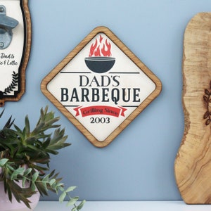 Personalised BBQ Sign Plaque | Father&#39;s Day Gift | Gift for Dad | Barbeque Sign | Summer Vibes | Rustic BBQ Sign | Father&#39;s Day | Man Cave