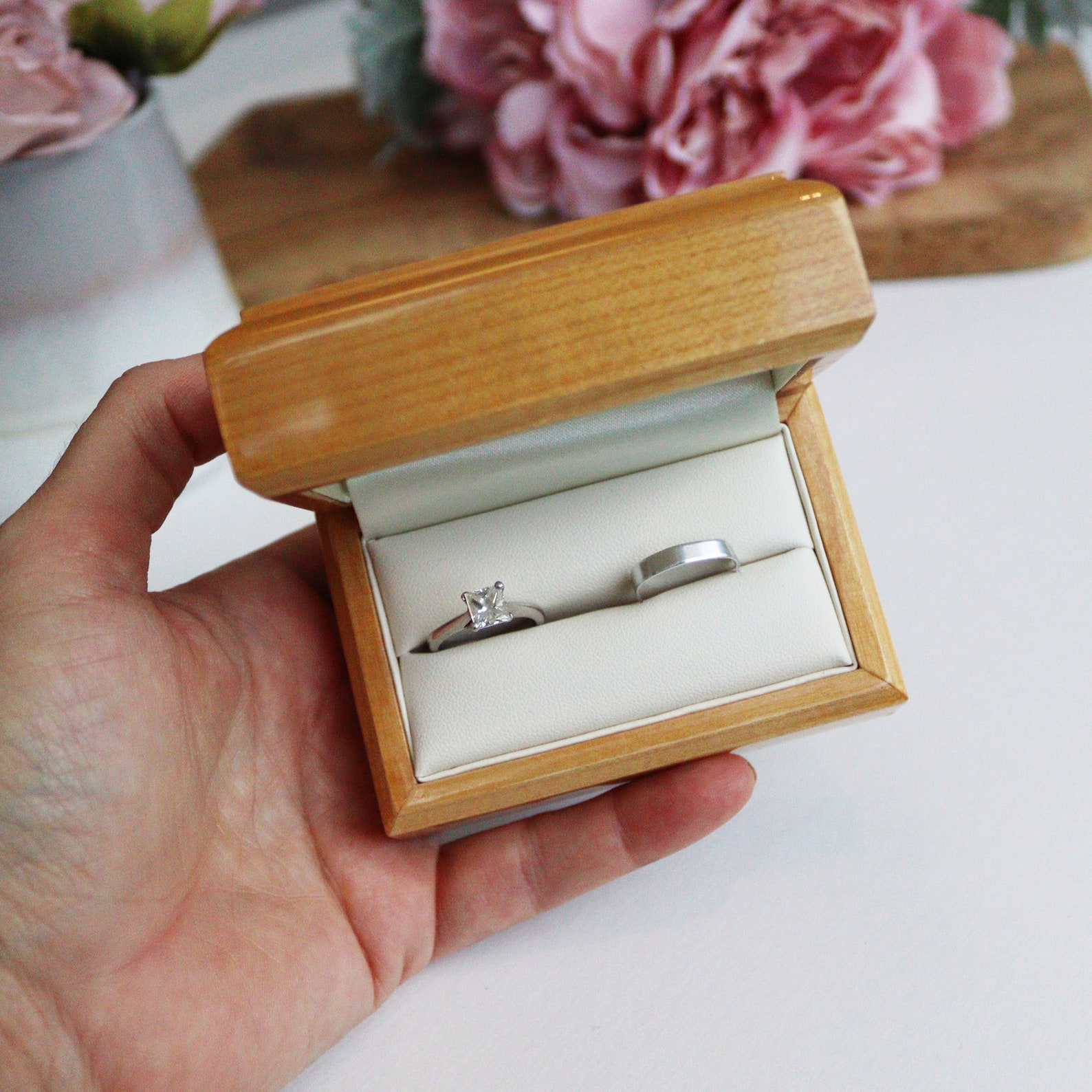 Personalised Double Wedding Ring Box Double Ring Box for Etsy