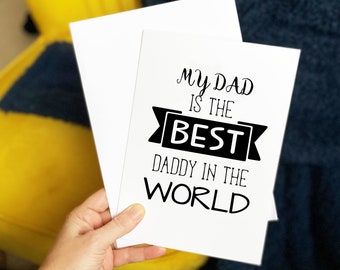 Best Daddy In The World Father's Day Card | Father's Day Card | Personalised Father's Day Gift | Card for Dad