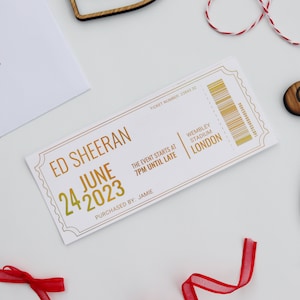 Besonderes Ereignis Goldfolie Geschenkkarte | Personalisierte Metallic Geschenkkarte | Konzertkarte Geschenk | Reise Golden Ticket | Muttertag 2025