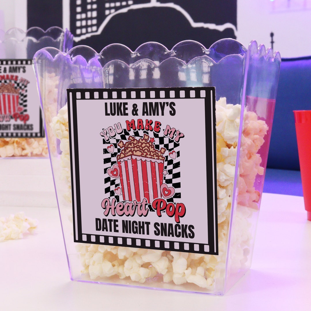 Valentine's Date Night Snack Tub | Popcorn Box for Valentine's Date ...