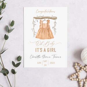 Carte personnalisée de nouveau bébé fille | Carte de félicitations personnalisée pour une nouvelle petite fille | Carte souvenir unique et réfléchie Nouveaux parents