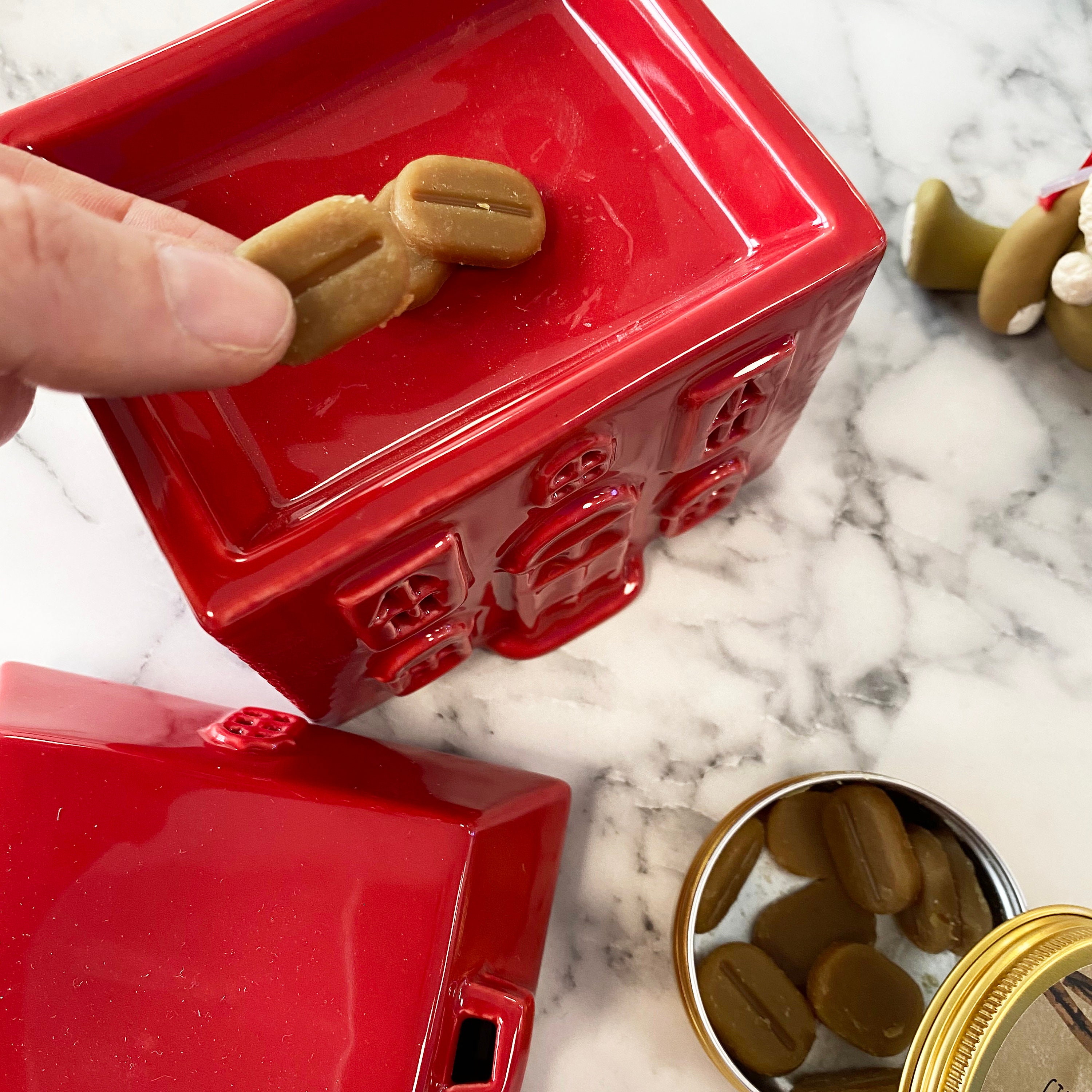 Red Christmas House Wax Melt Burner White Christmas House Etsy UK