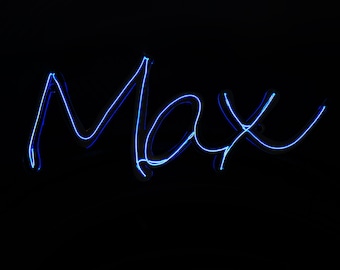 Personalised Name Neon Sign | Handmade Neon Sign | Neon EL Wire | Any Name Neon Sign | Bespoke Neon Sign | Custom Neon Sign | Neon Bar Sign