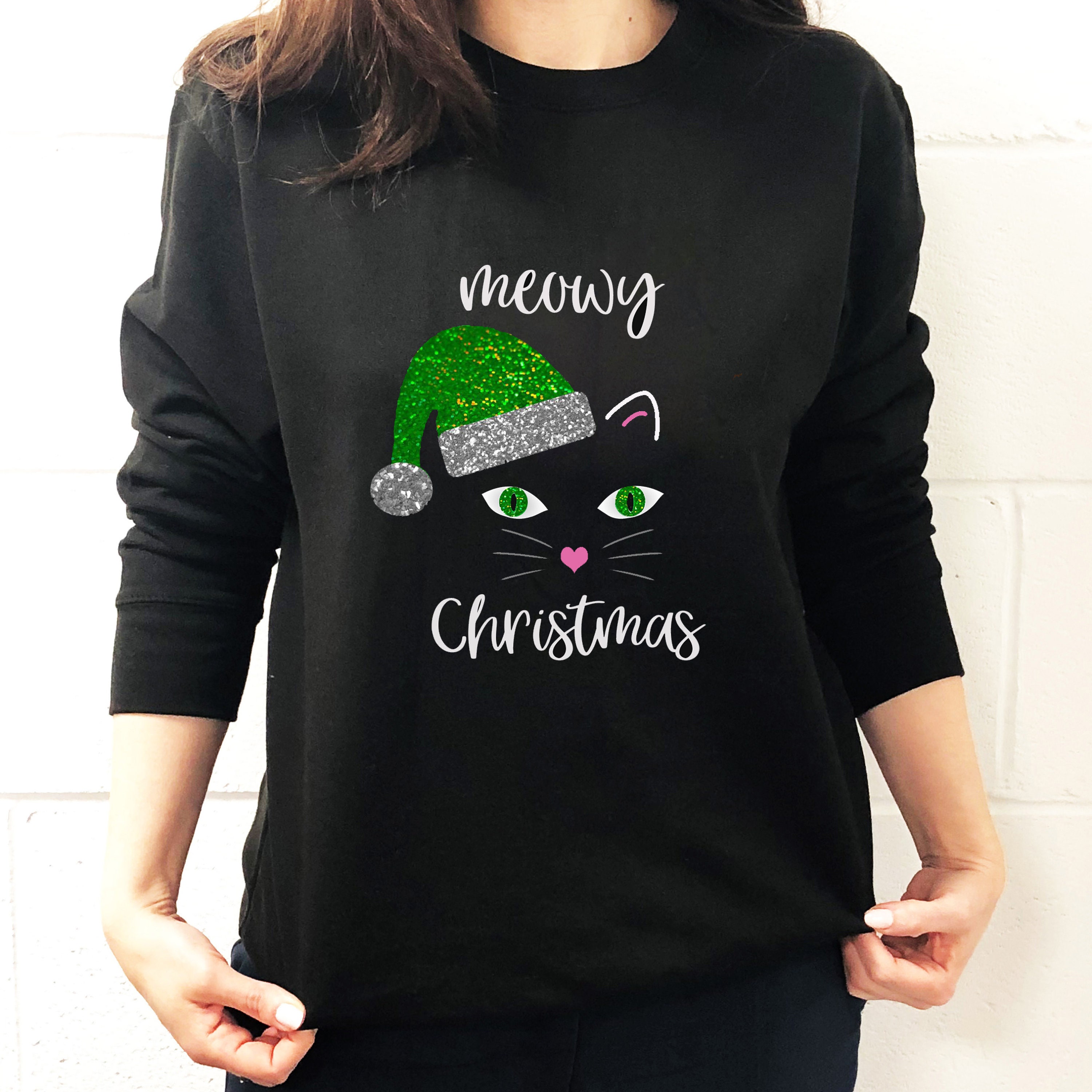 Womens cat christmas clearance jumper