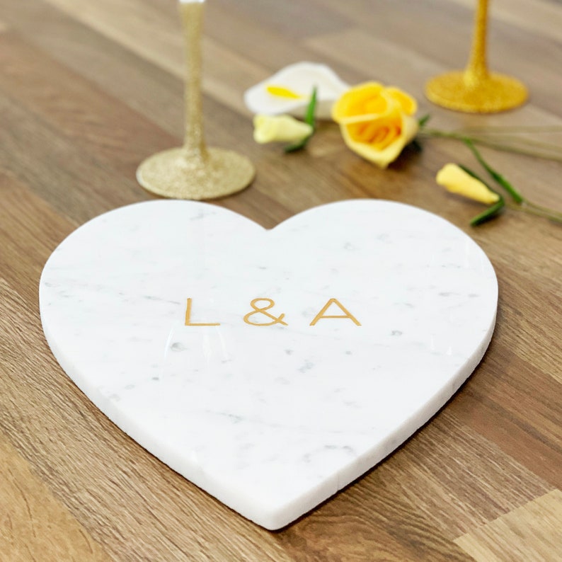 Engraved marble cheeseboard for couples wedding anniversary gift